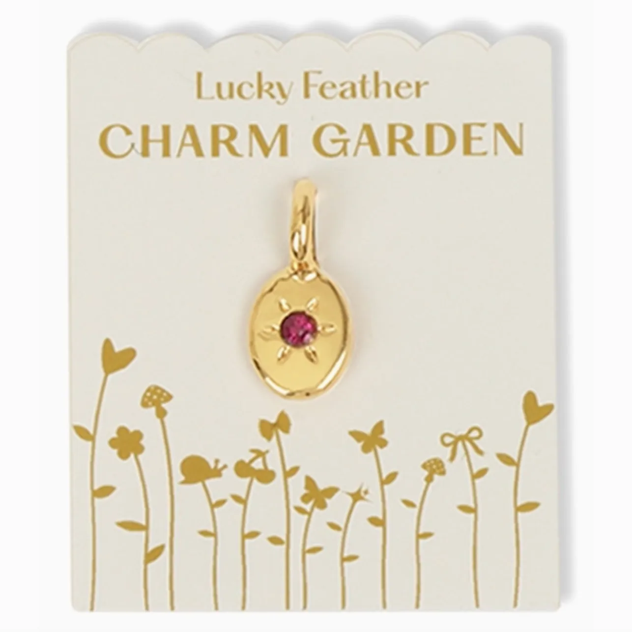 Lucky Feather Birthstone Charms