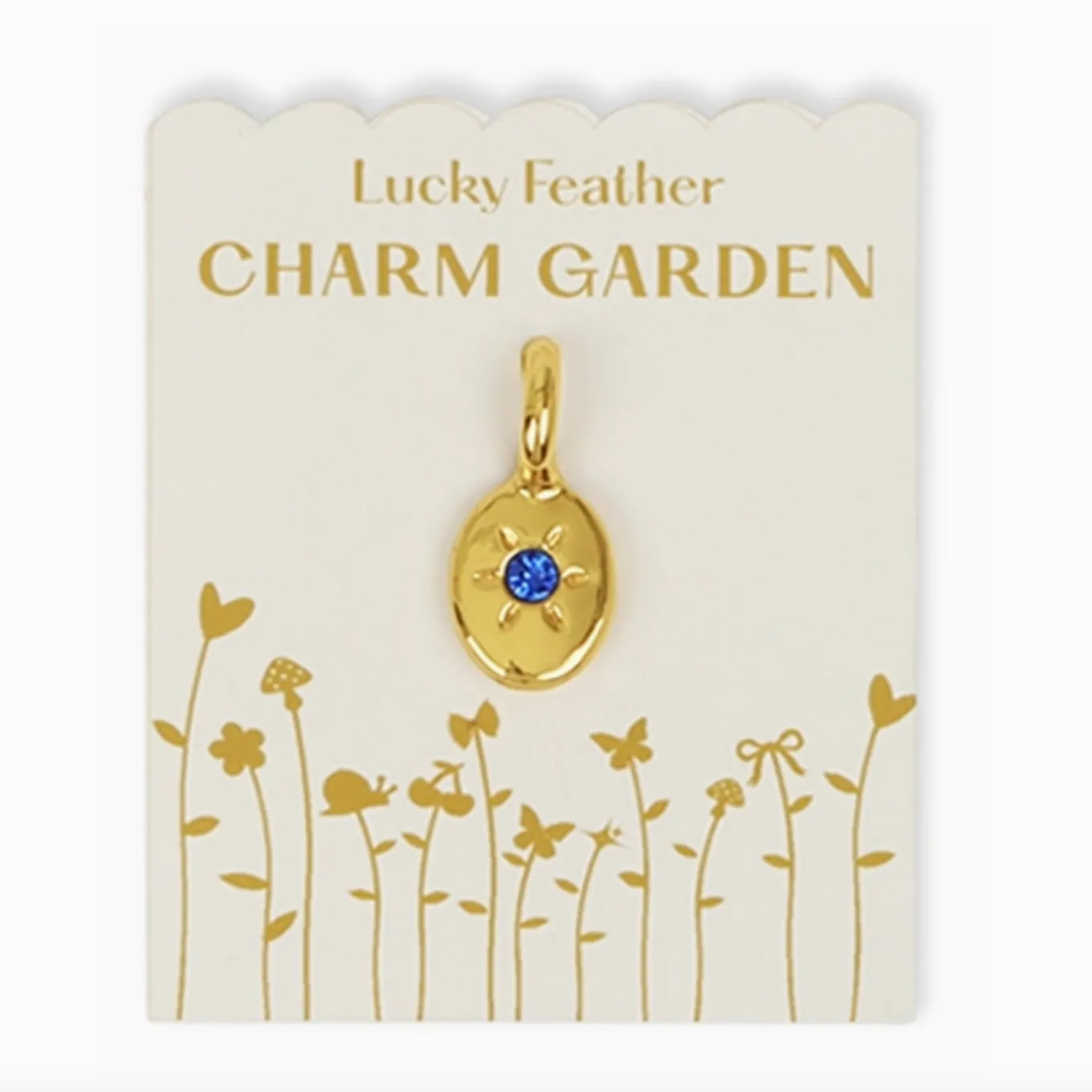 Lucky Feather Birthstone Charms