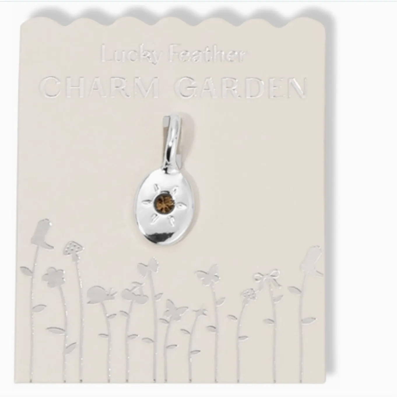 Lucky Feather Birthstone Charms