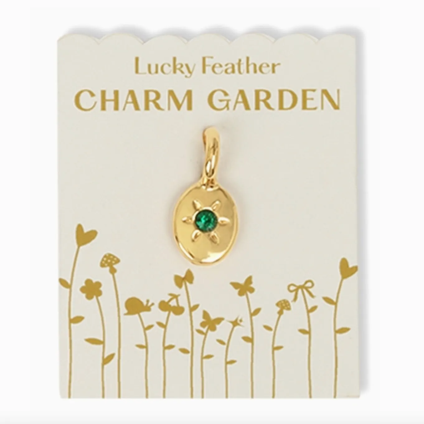 Lucky Feather Birthstone Charms