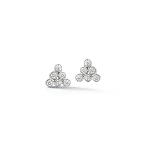 Lulu Jack Triangle Studs in White Gold