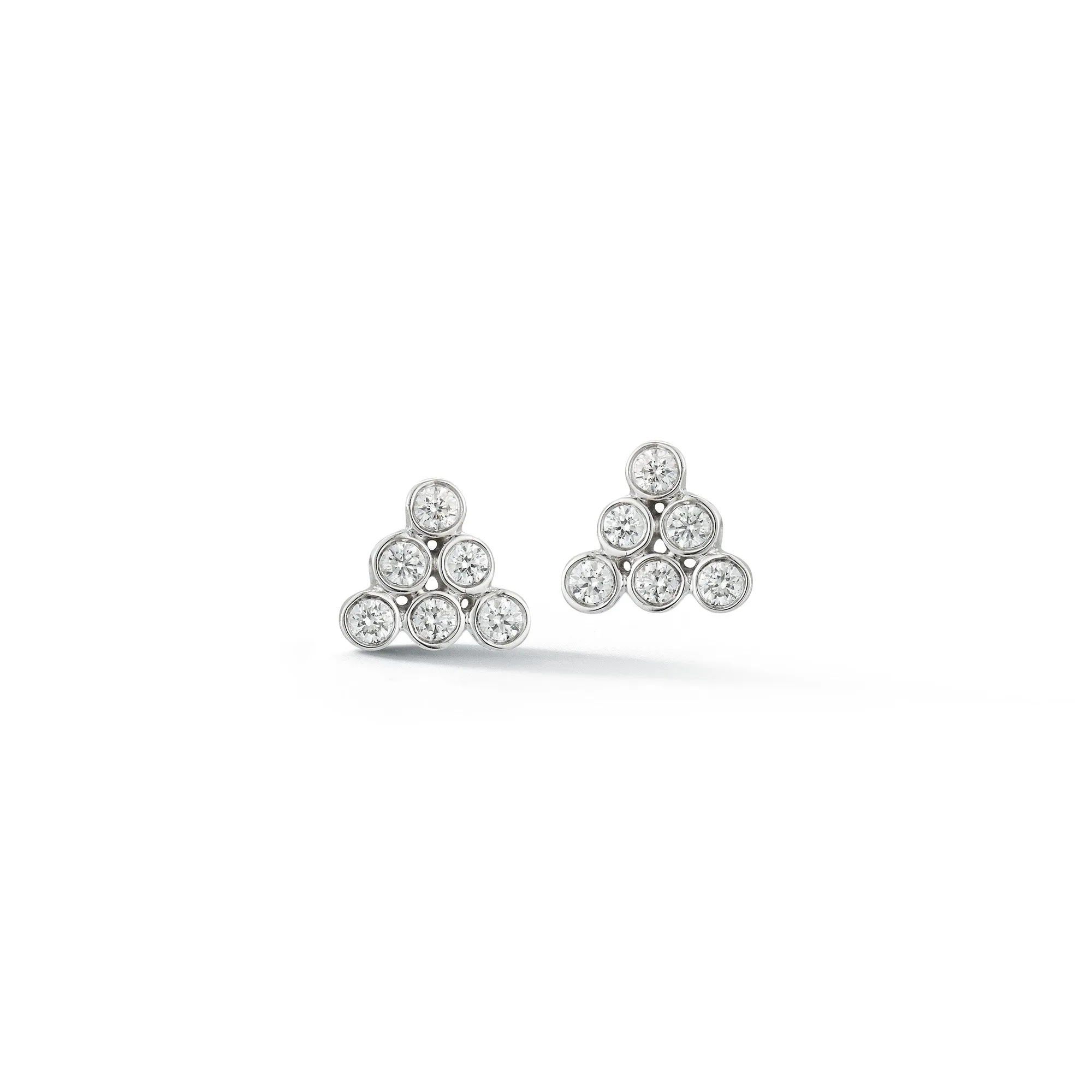 Lulu Jack Triangle Studs in White Gold