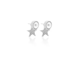 Lumiere / Ear Jackets / Pearl   Silver By Silk & Steel