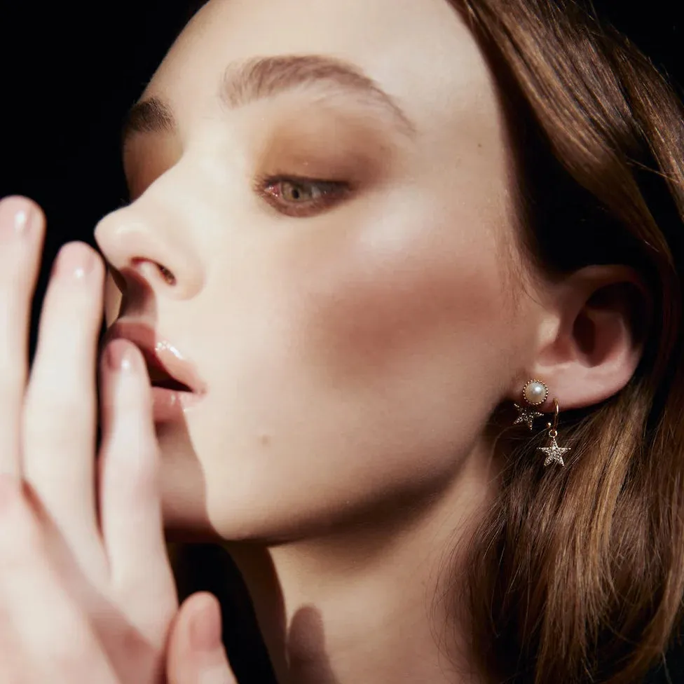 Lumiere / Ear Jackets / Pearl   Silver By Silk & Steel