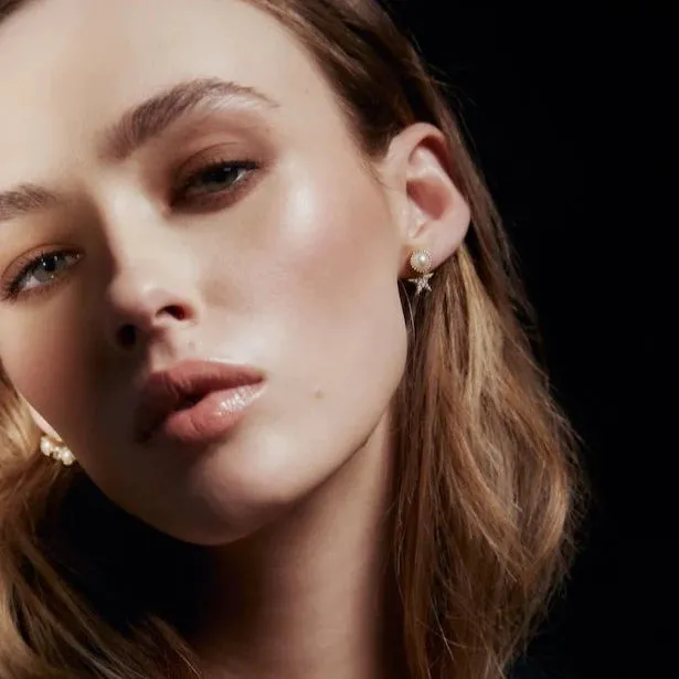 Lumiere / Ear Jackets / Pearl   Silver By Silk & Steel