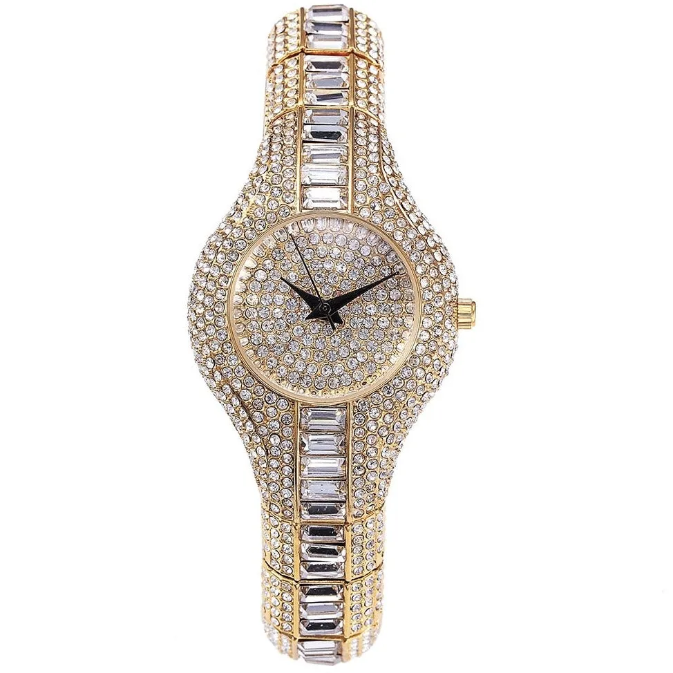Luxury Rhinestone Watch 18K Gold Women Wedding Jewelry