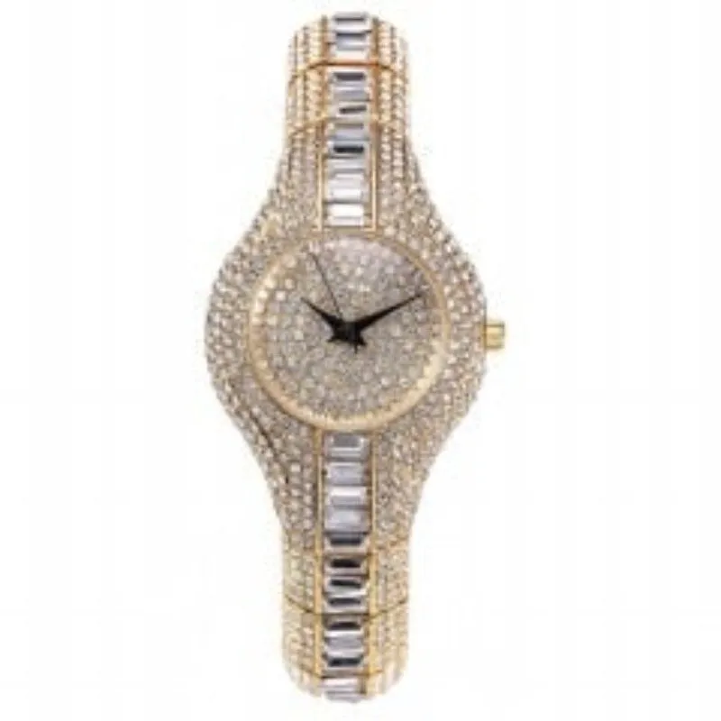 Luxury Rhinestone Watch 18K Gold Women Wedding Jewelry