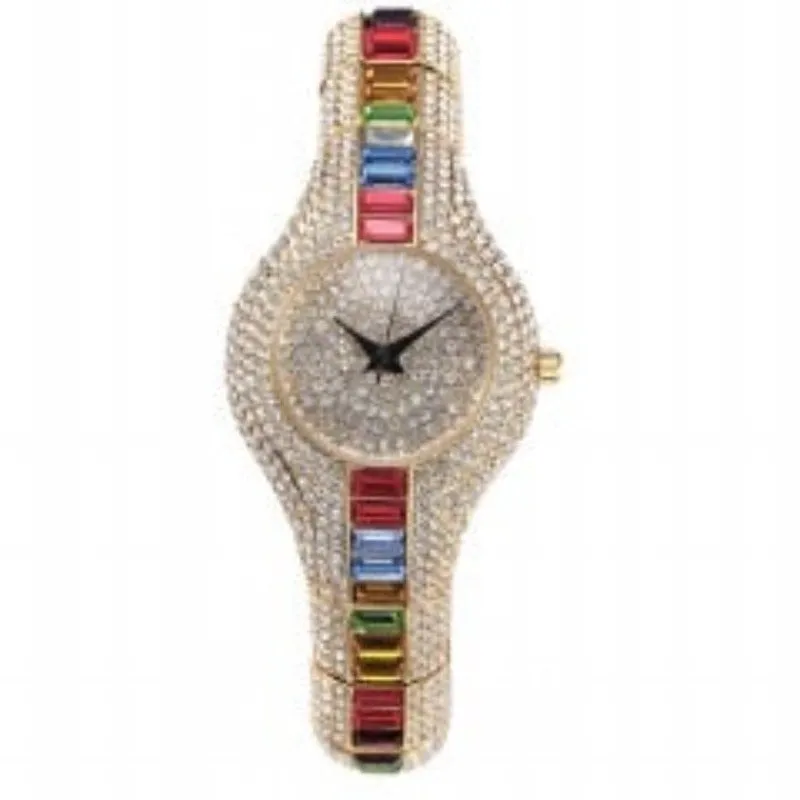 Luxury Rhinestone Watch 18K Gold Women Wedding Jewelry