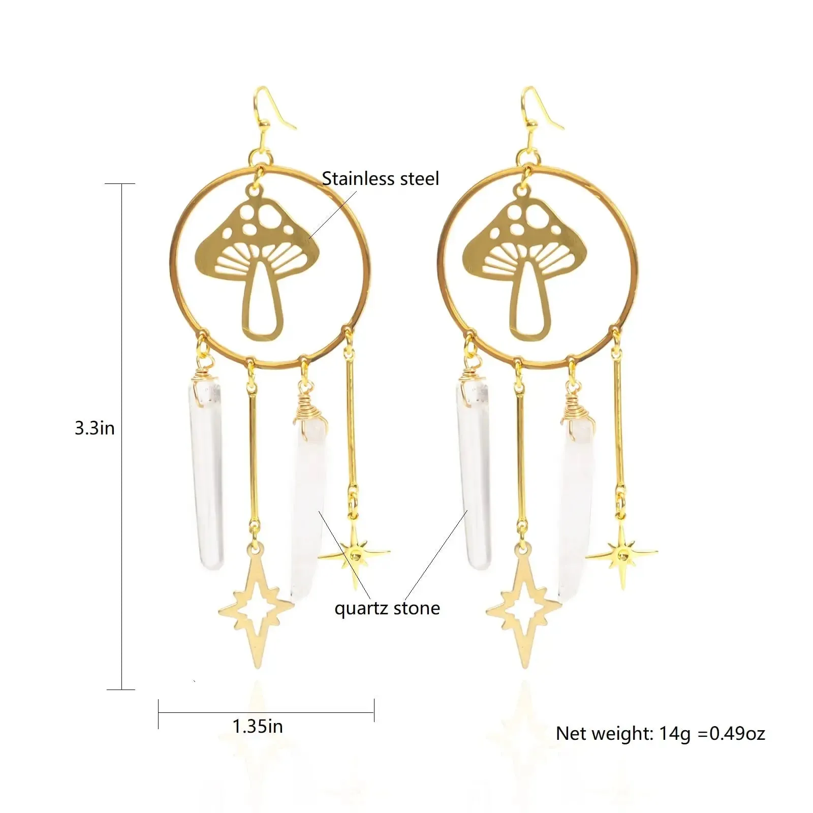 Magical Mushroom Dangle Earrings
