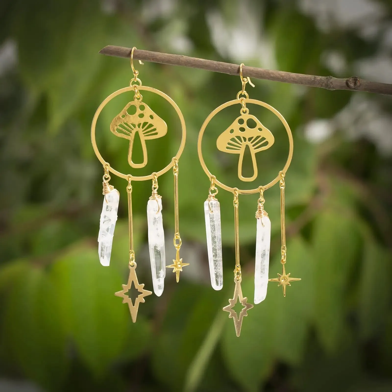 Magical Mushroom Dangle Earrings