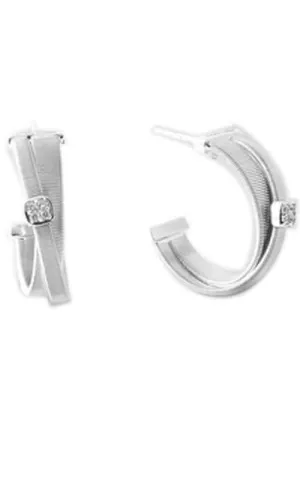 Marco Bicego Masai Earrings 2 Row White Gold and Diamond (OG349 B)