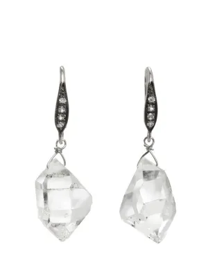 Margo Morrison Herkimer Diamond & White Sapphire Earrings