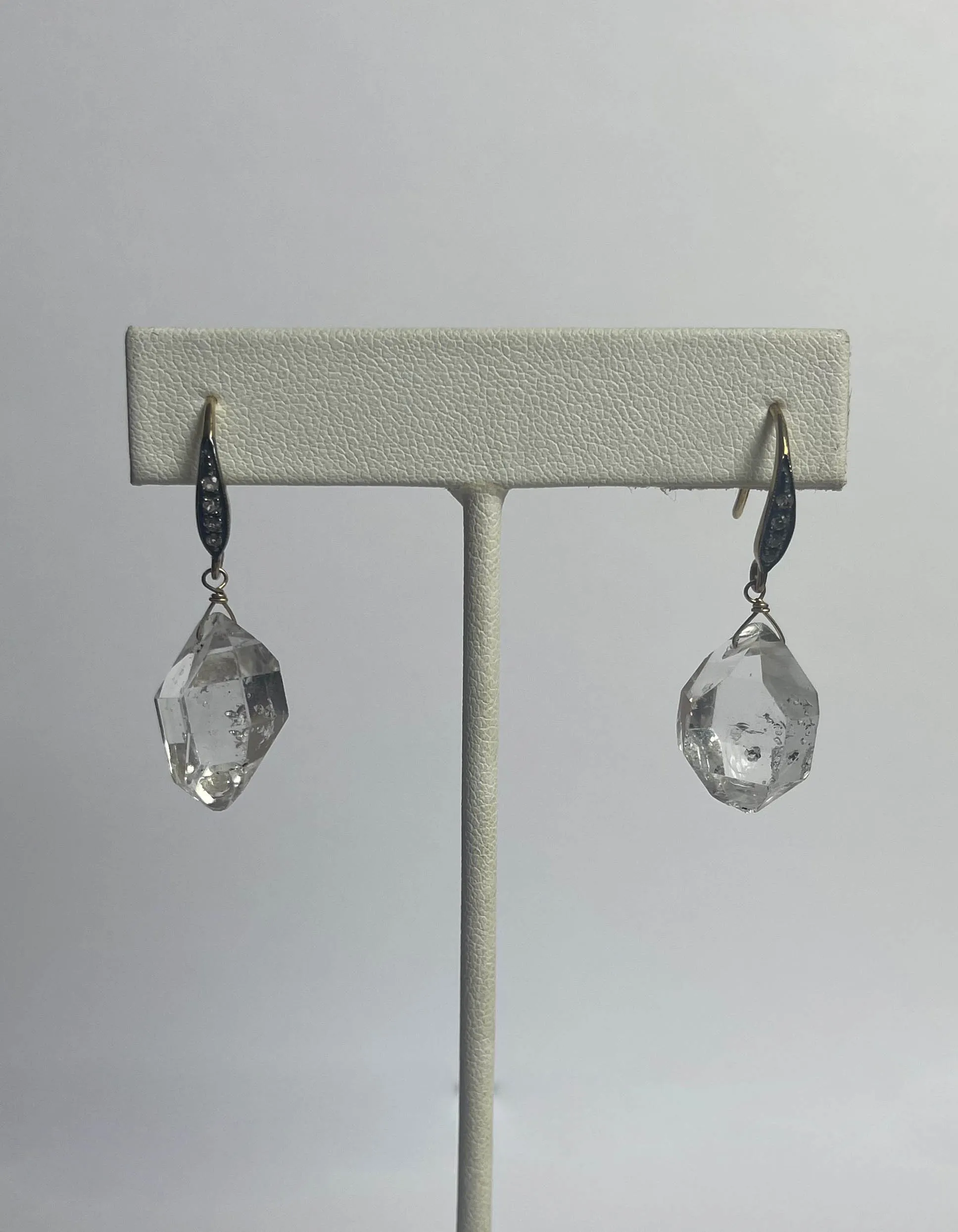 Margo Morrison Herkimer Diamond & White Sapphire Earrings