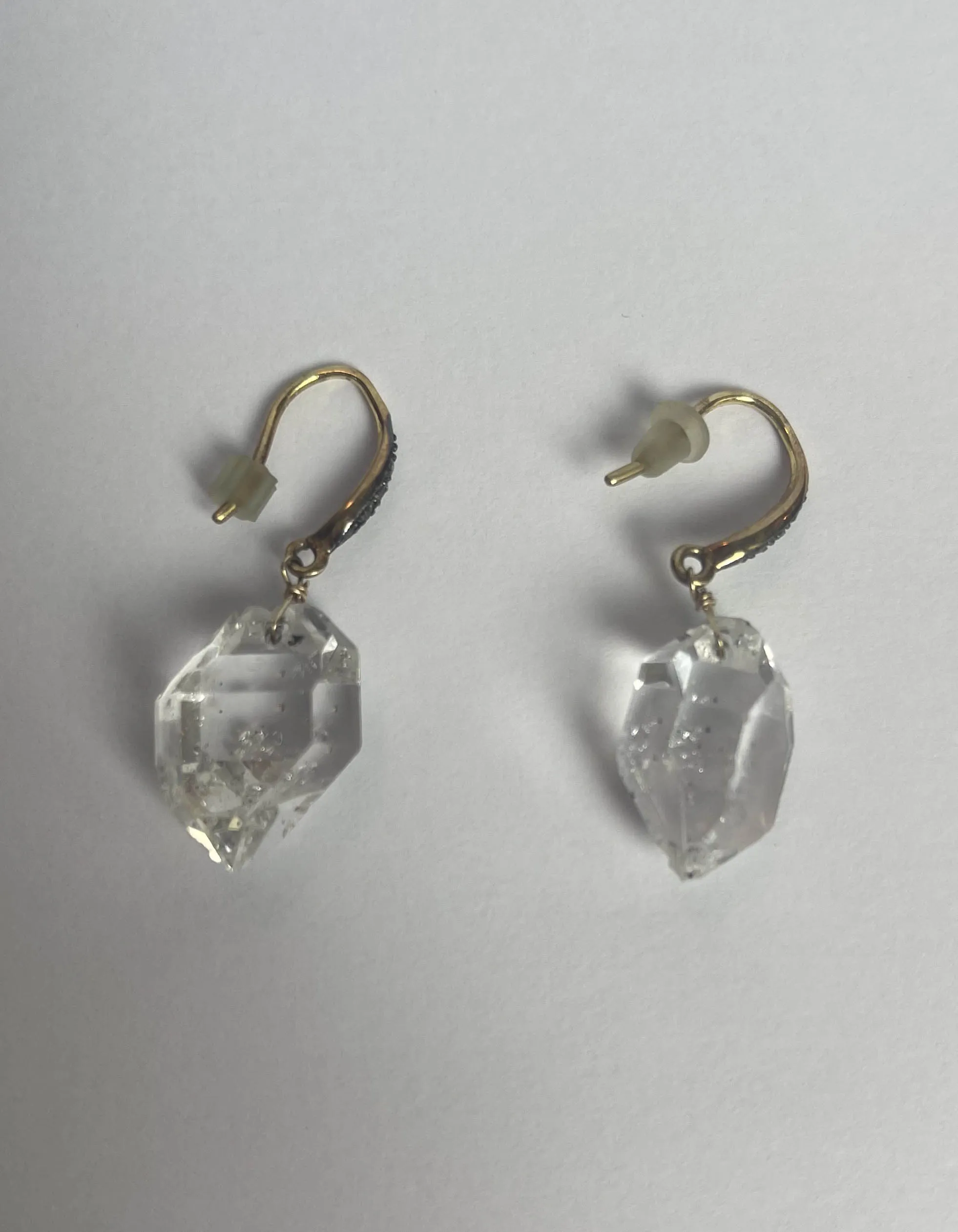 Margo Morrison Herkimer Diamond & White Sapphire Earrings