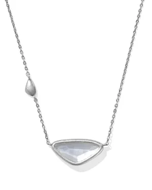 Margot Vintage Silver Short Pendant Necklace-Ivory Mother of Pearl