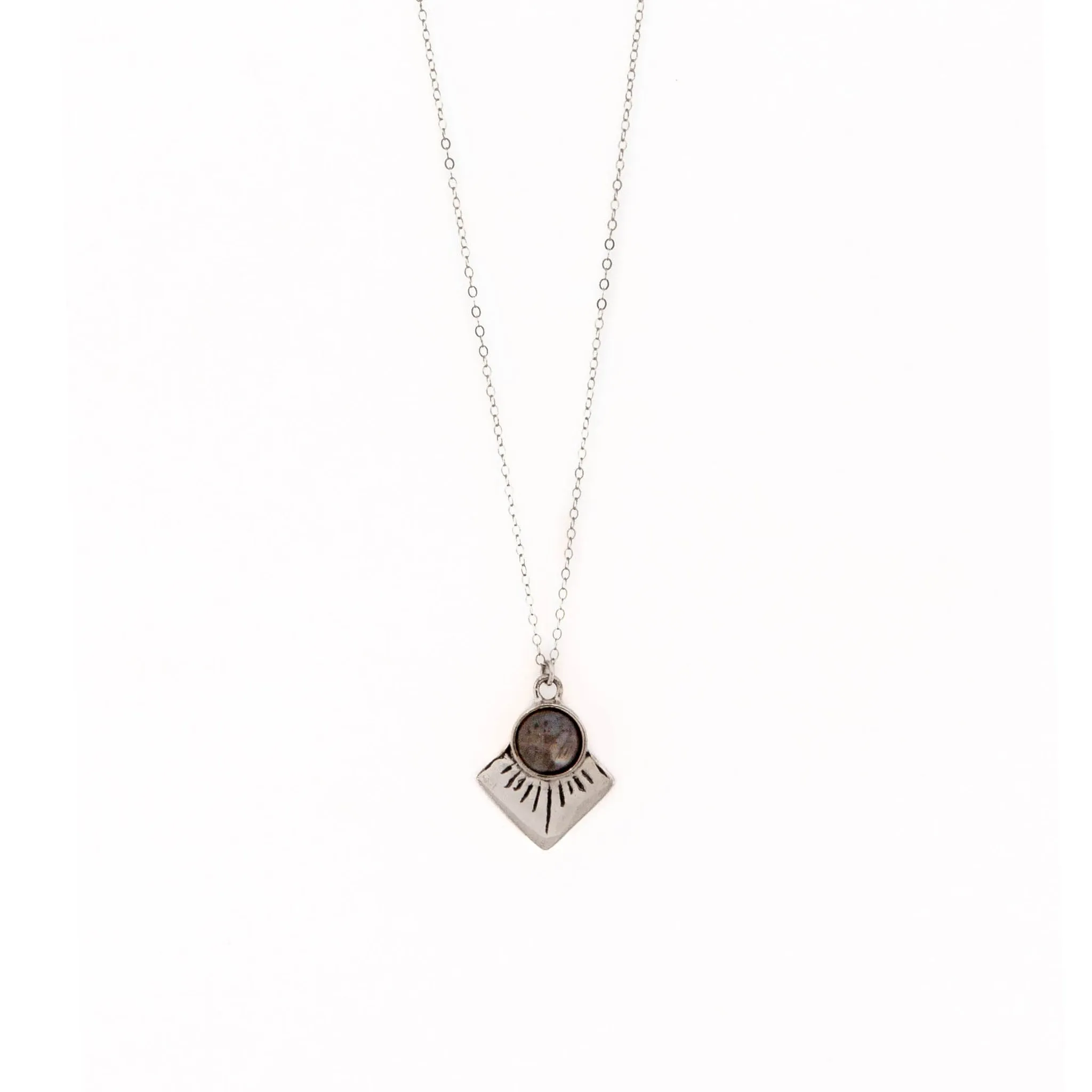 Marisol Necklace | Sterling Silver in Black Spectrolite