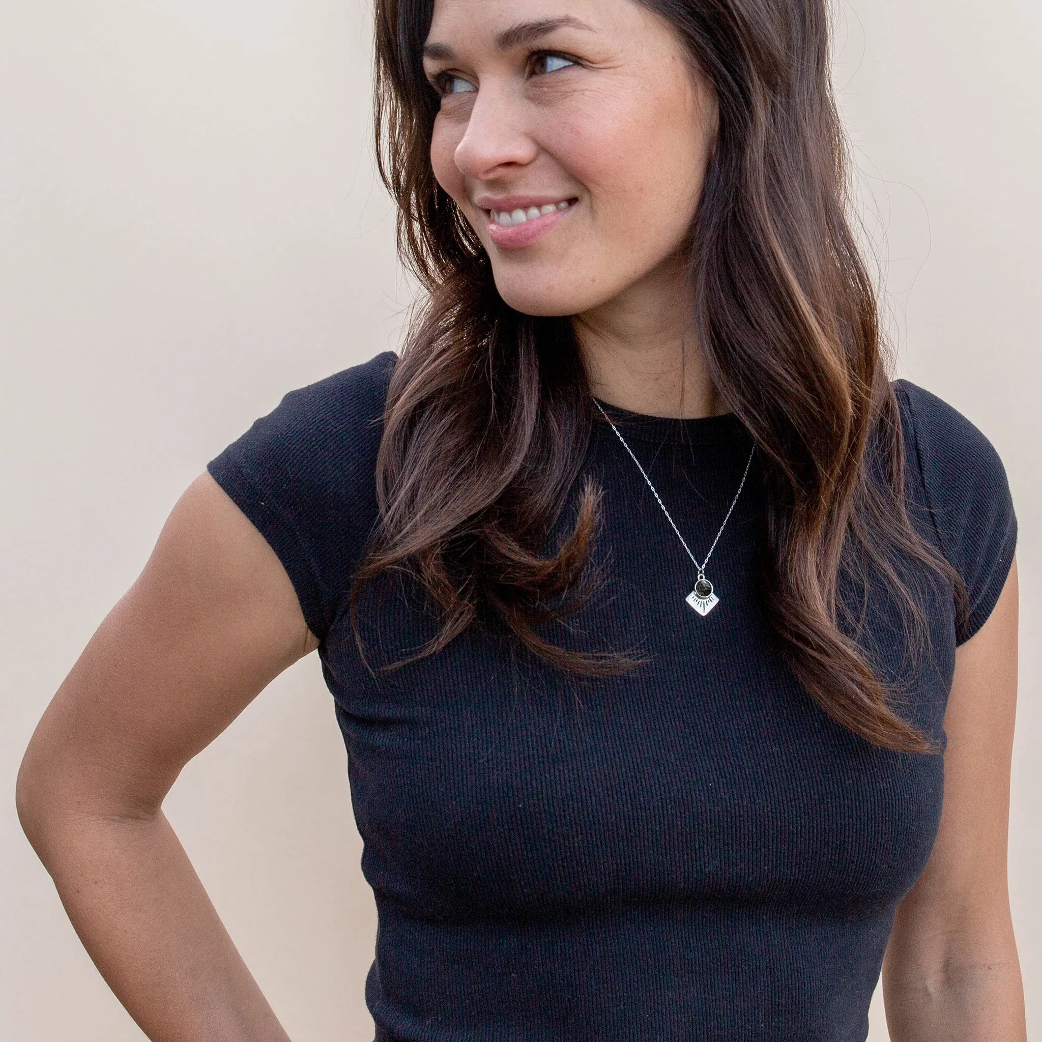 Marisol Necklace | Sterling Silver in Black Spectrolite