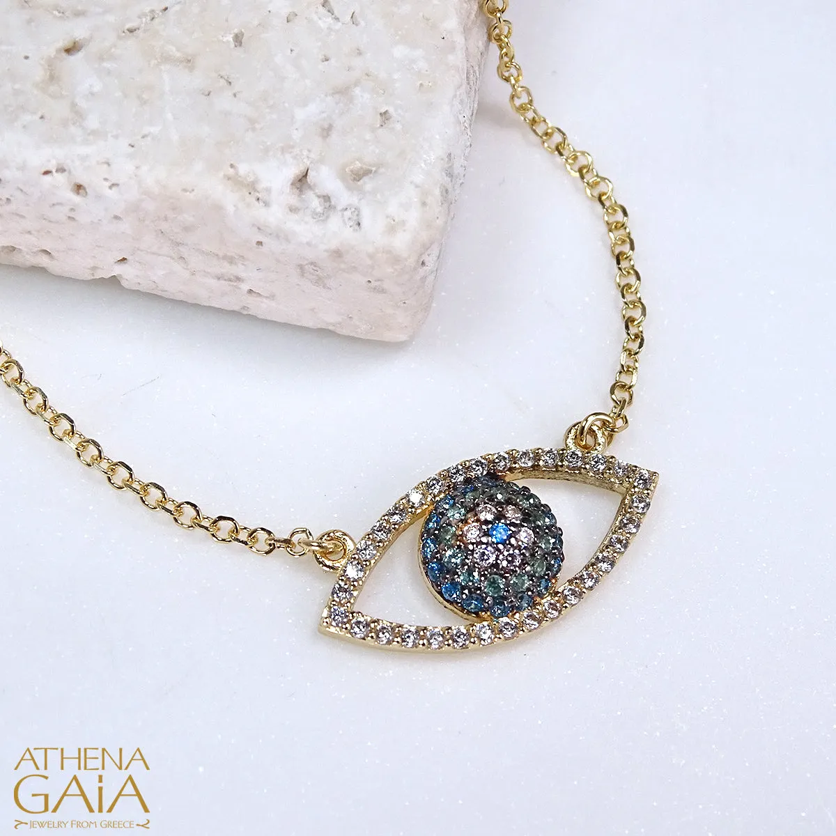 Mati Open Evil Eye Necklace (Large)