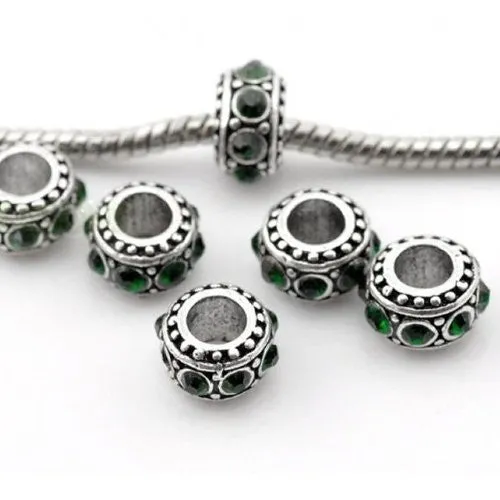 May Birthstone Spacer Bead Charm for European Snake Chain Charm Bracelet