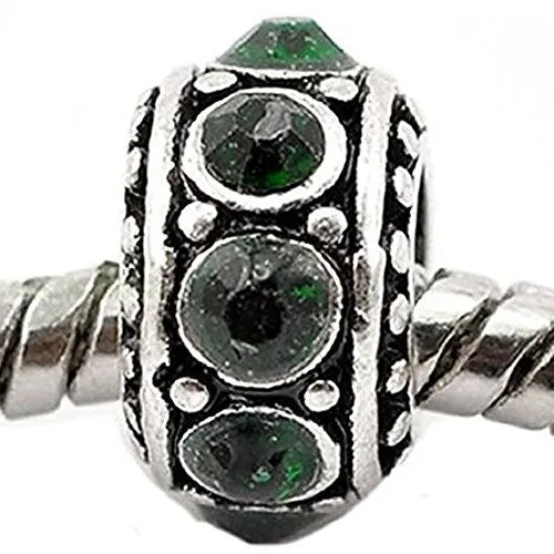 May Birthstone Spacer Bead Charm for European Snake Chain Charm Bracelet