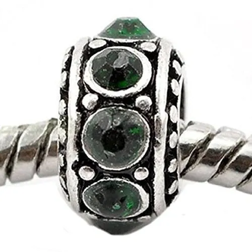 May Birthstone Spacer Bead Charm for European Snake Chain Charm Bracelet