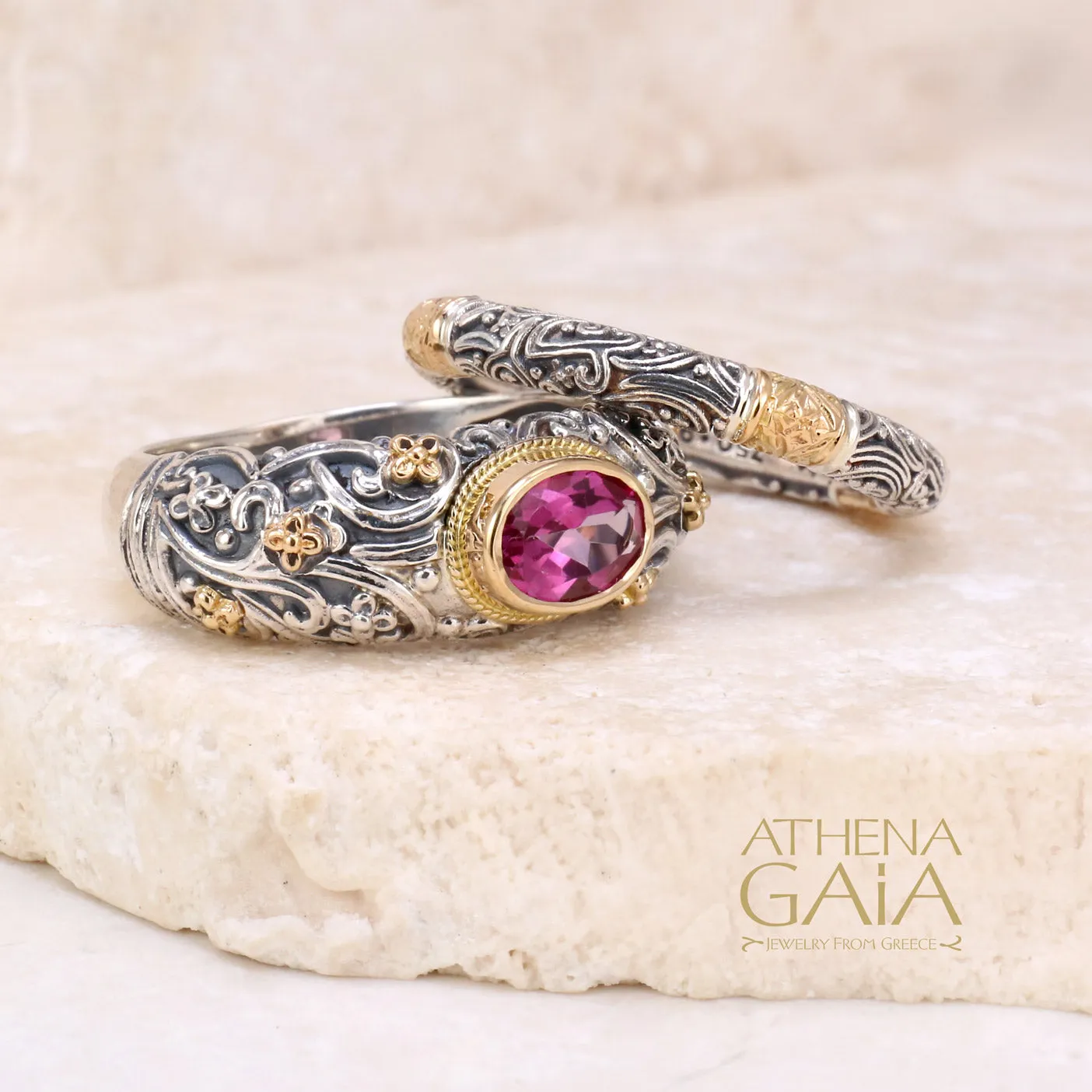 Meadow Breeze Large Stone Classic 2-Ring Stack