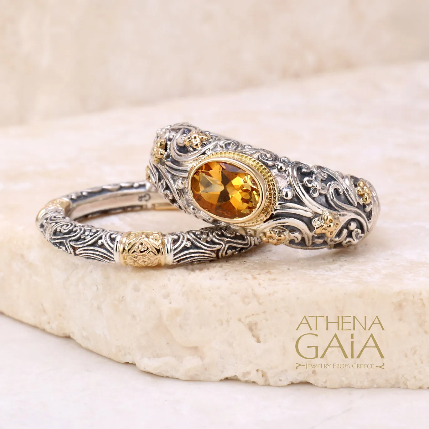 Meadow Breeze Large Stone Classic 2-Ring Stack