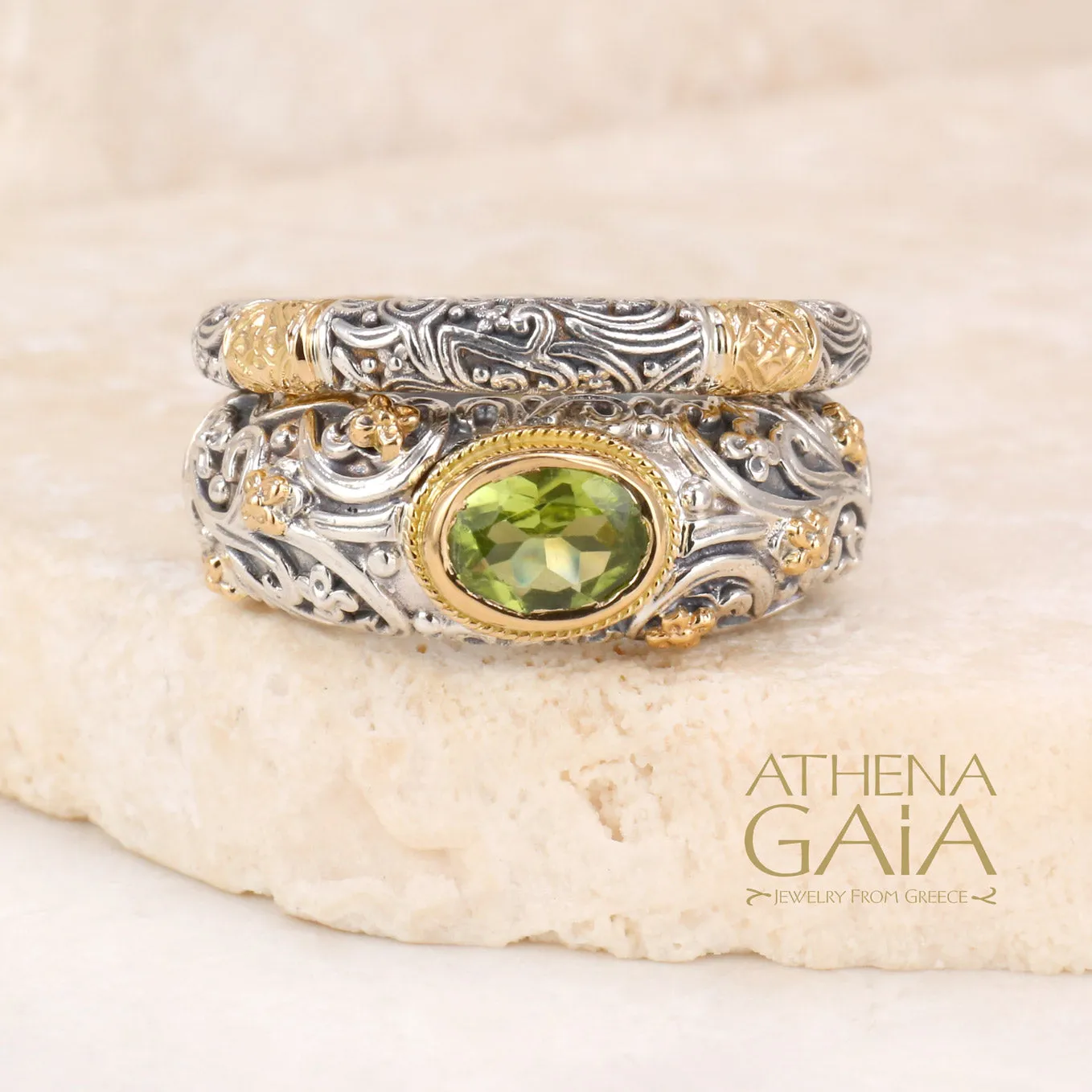 Meadow Breeze Large Stone Classic 2-Ring Stack