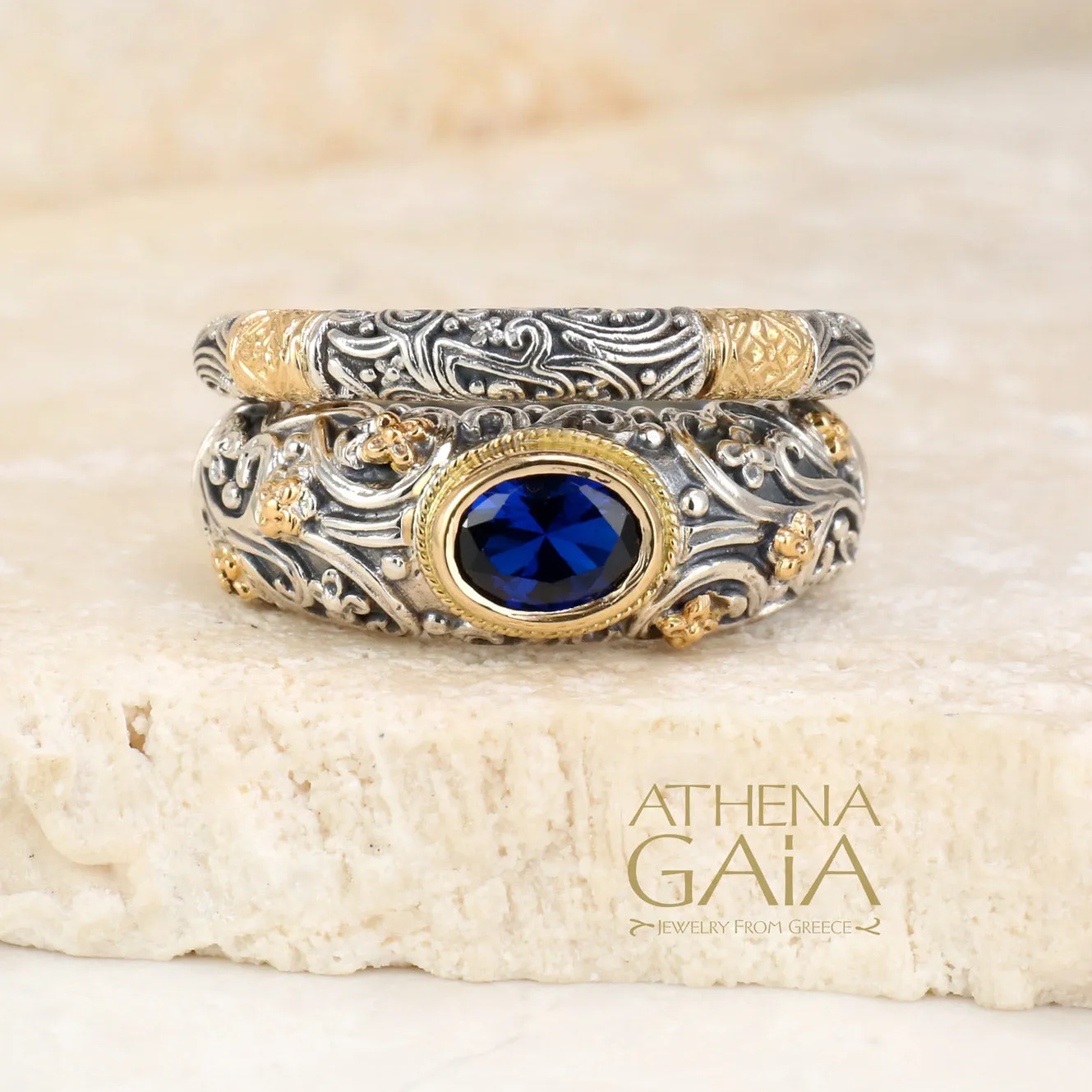 Meadow Breeze Large Stone Classic 2-Ring Stack