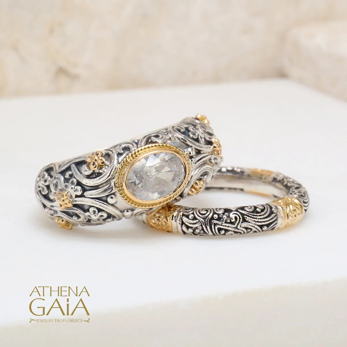 Meadow Breeze Large Stone Classic 2-Ring Stack