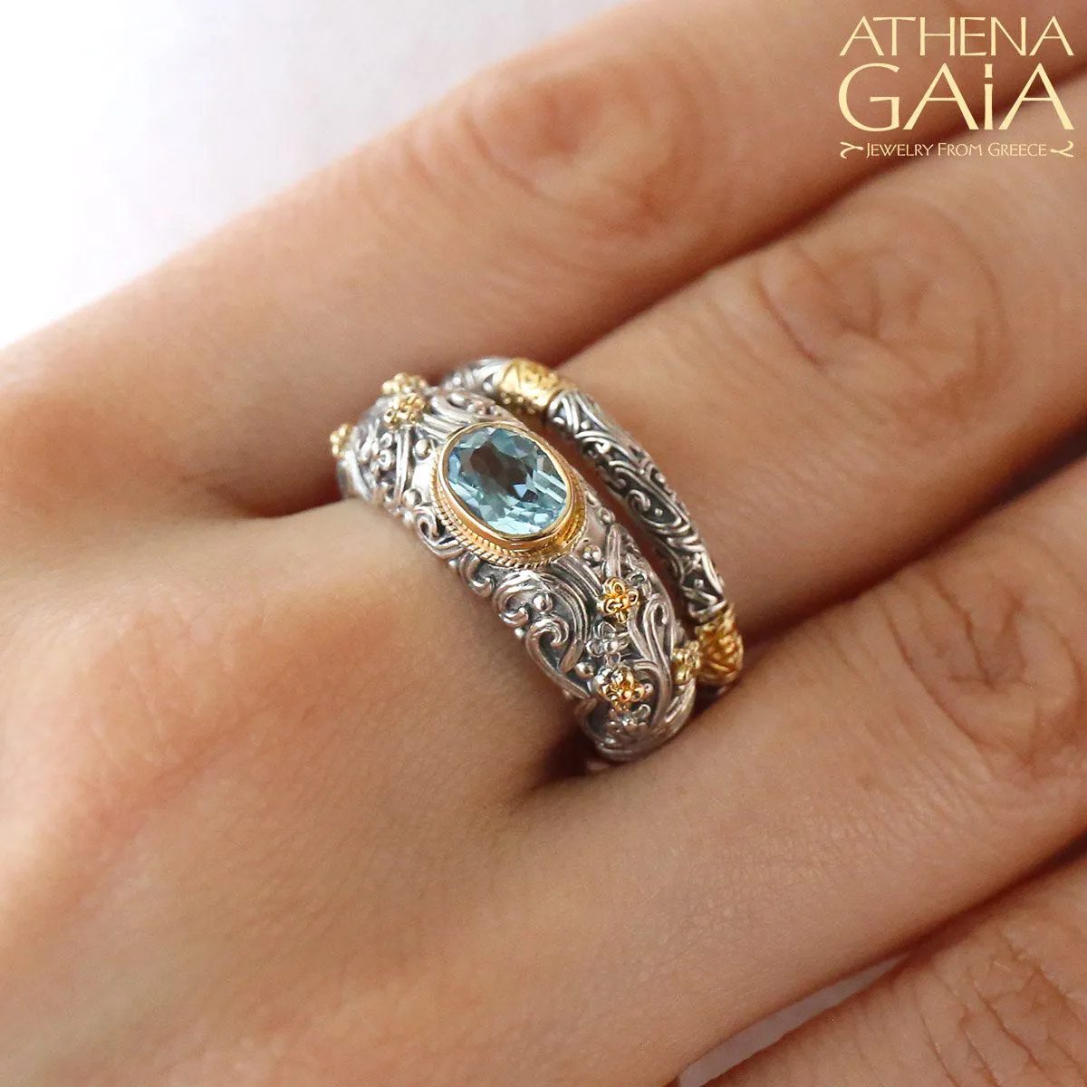 Meadow Breeze Large Stone Classic 2-Ring Stack
