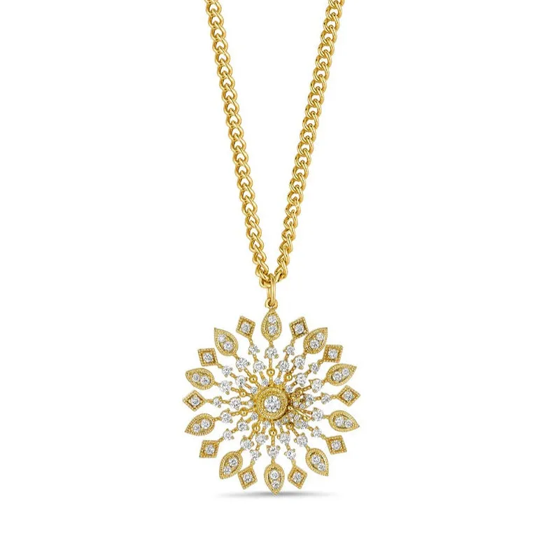 Medium Sunburst Diamond Necklace