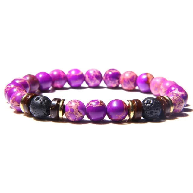 Men Bracelet Natural Stone Beads Bracelet Mens Lava Stone Diffuser Bracelet for Women Wood Bead Accessories Jewelry Homme