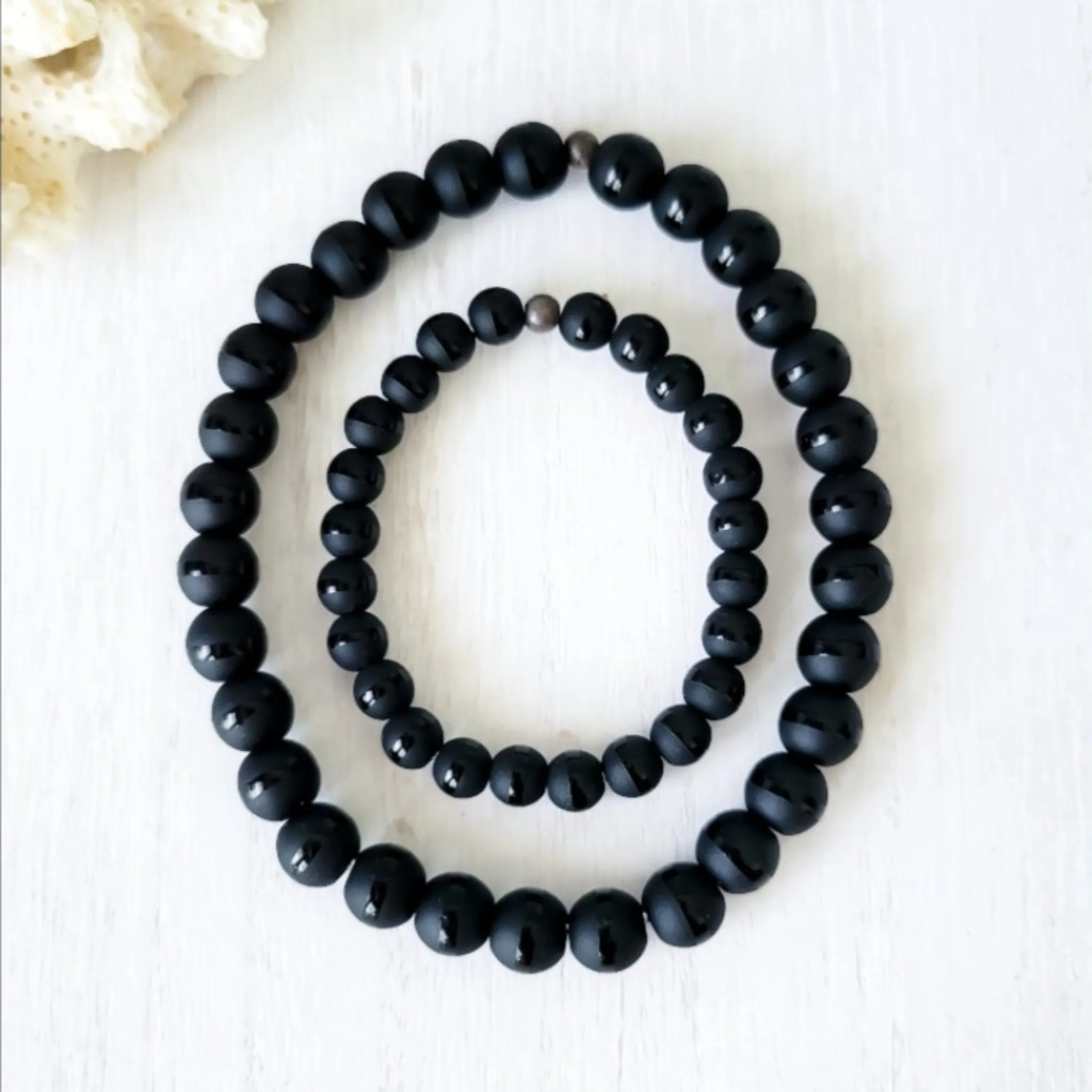 Men's Medium (8mm) Stone Bead Name Bracelet