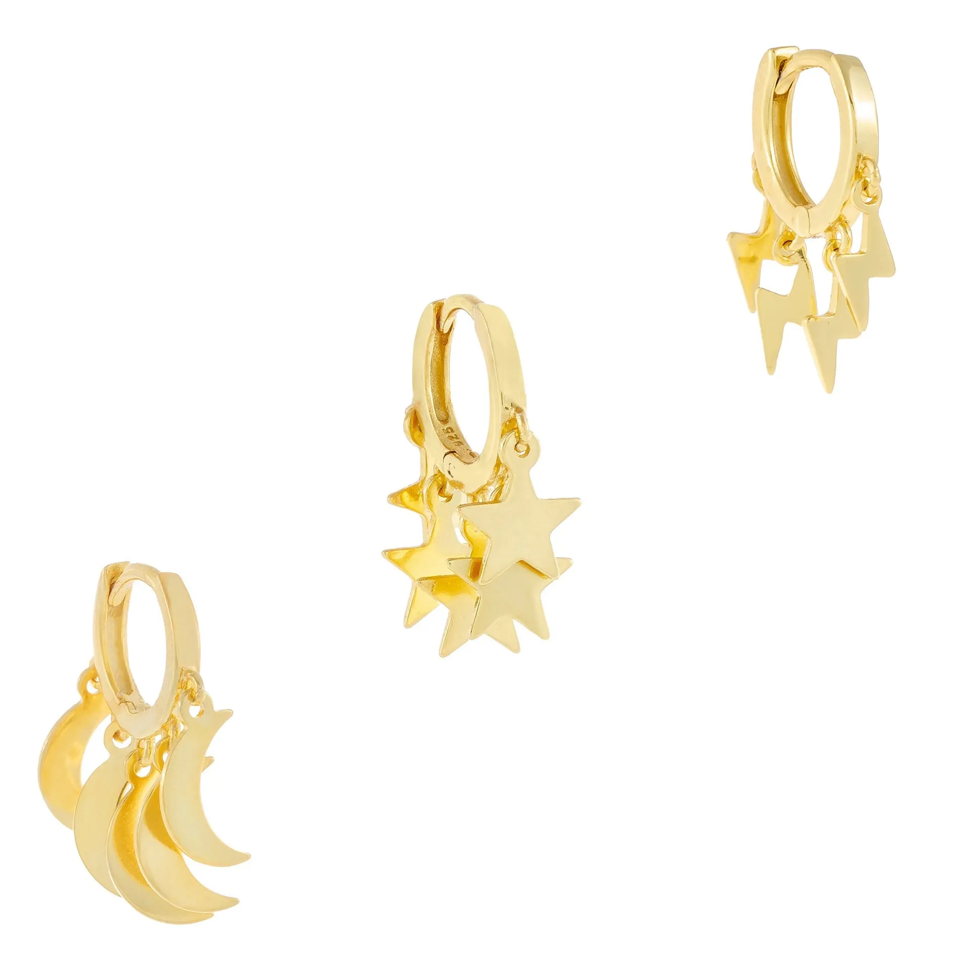 Mini Celestial Huggie Earring Combo Set