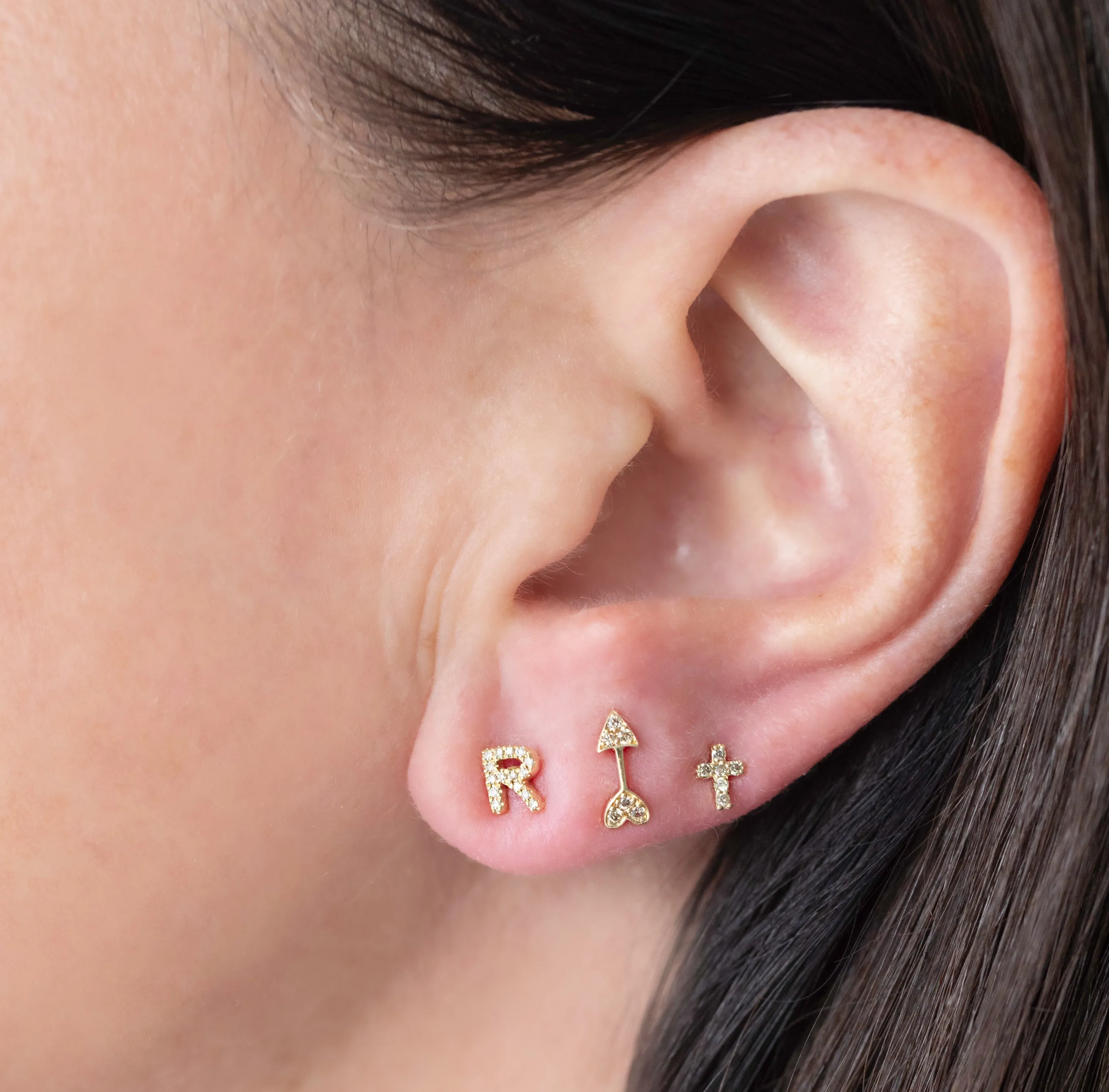 Mini Diamond Cross Studs