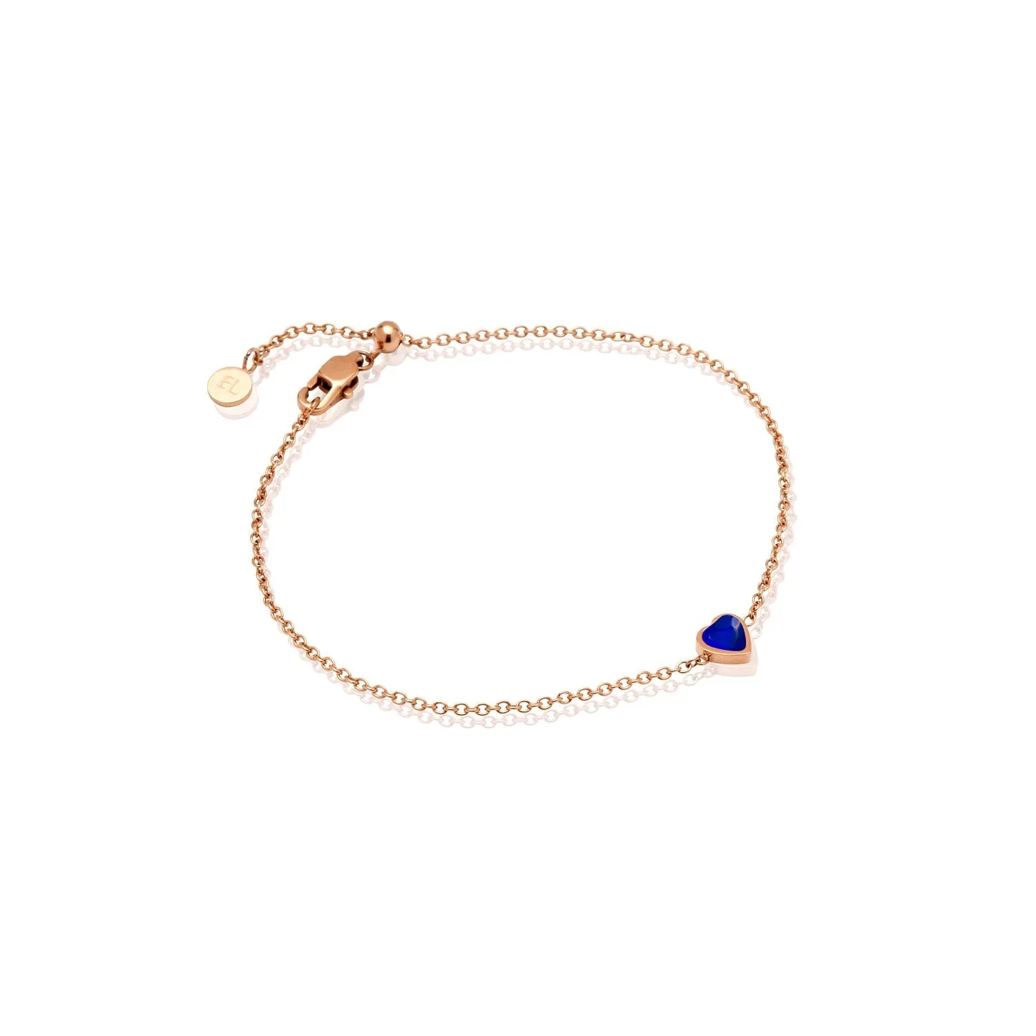 Mini Heart Birthstone Bracelet (Rose Gold)