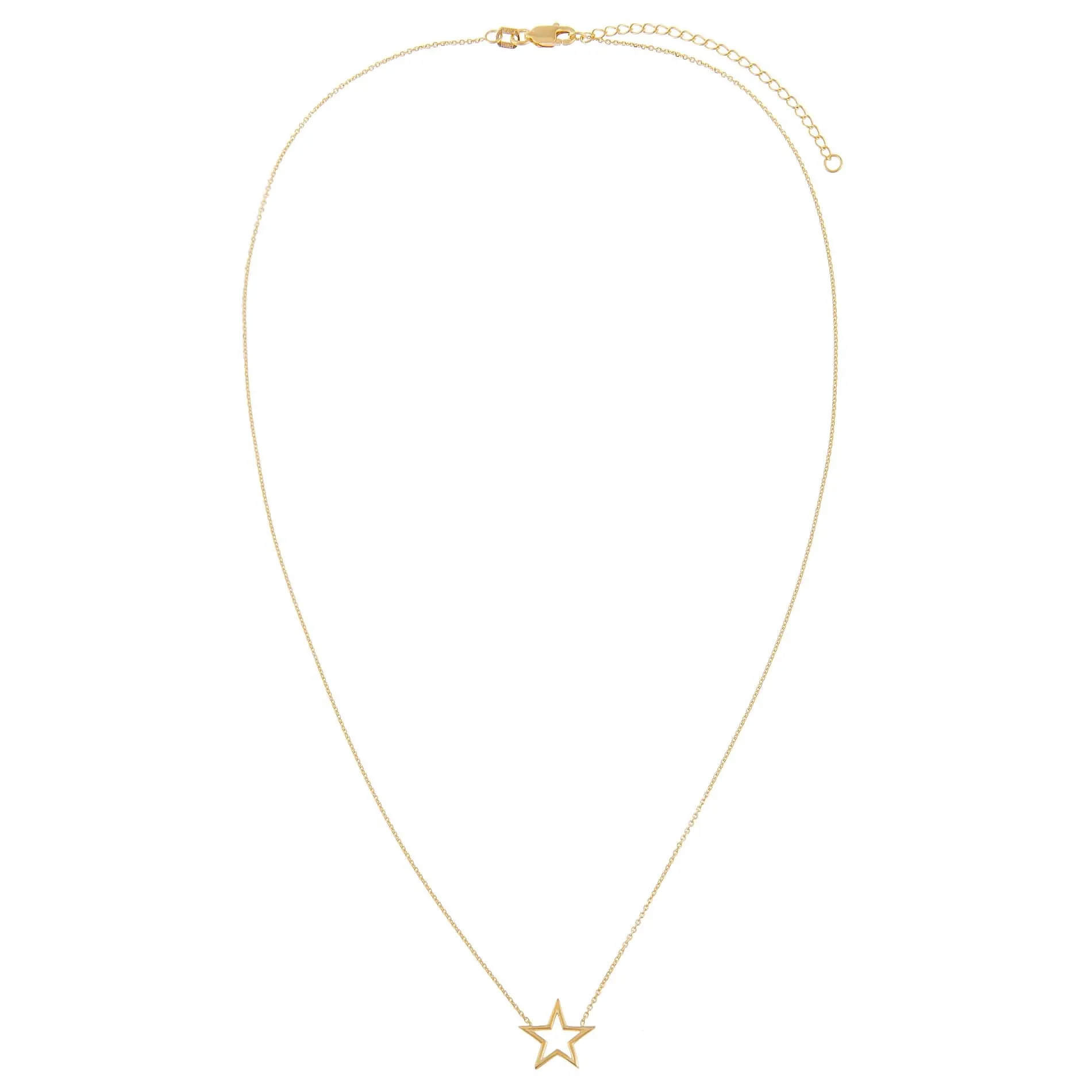 Mini Open Star Necklace 14K