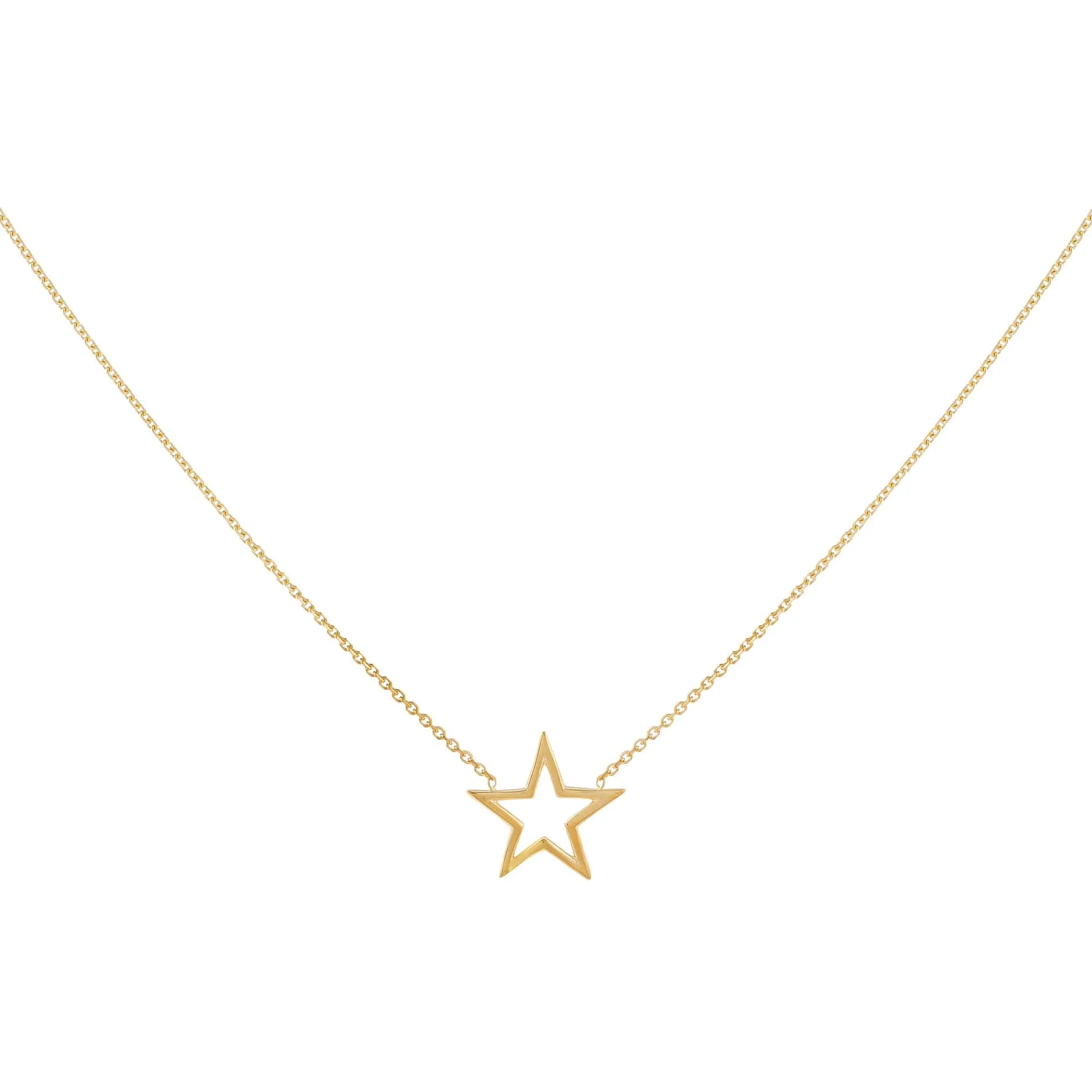 Mini Open Star Necklace 14K