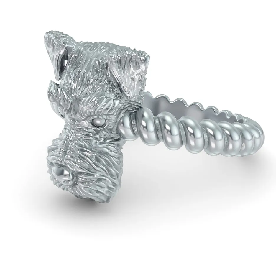Miniature Schnauzer Twisted Wire Rope Ring