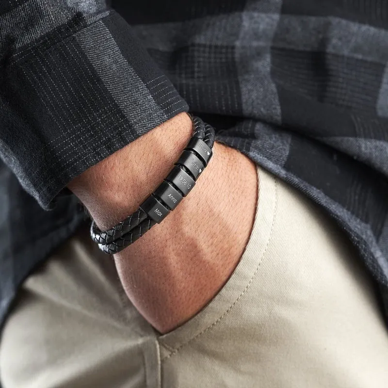 Minimal Personalized Name(s) Leather Bracelet