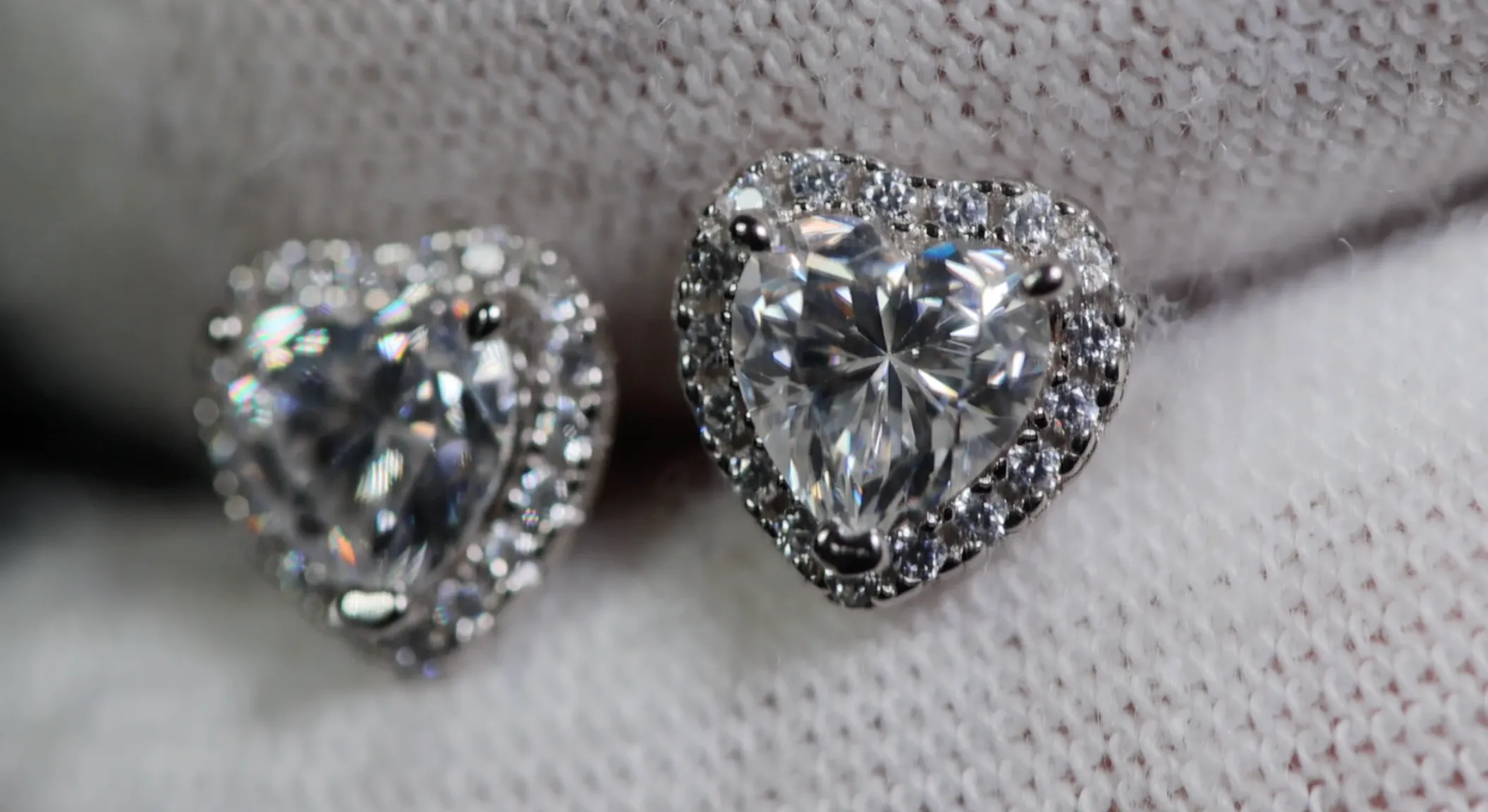 Moissanite Diamond Heart Ear Studs | Moissanite Diamond Ear Studs