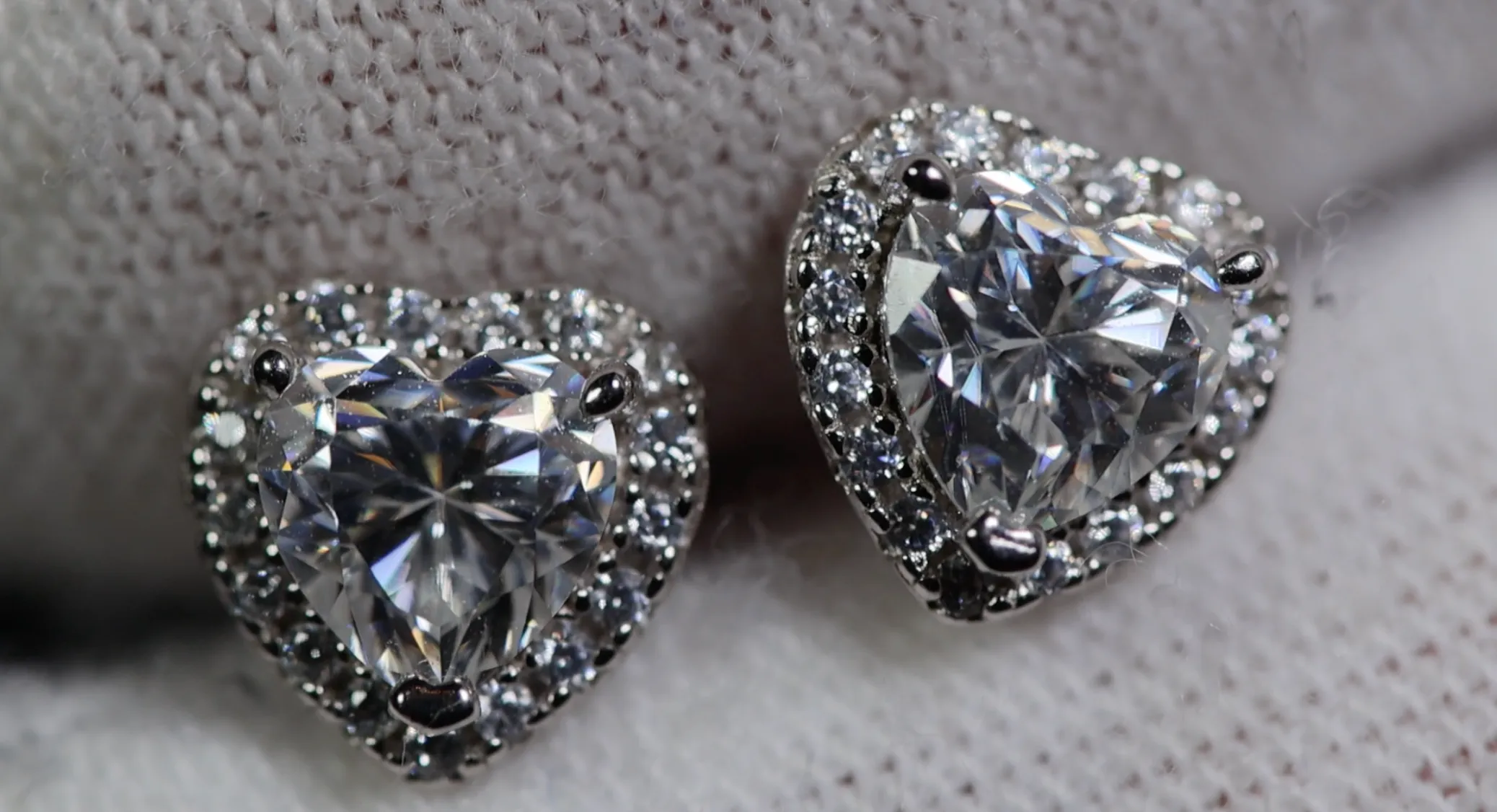 Moissanite Diamond Heart Ear Studs | Moissanite Diamond Ear Studs