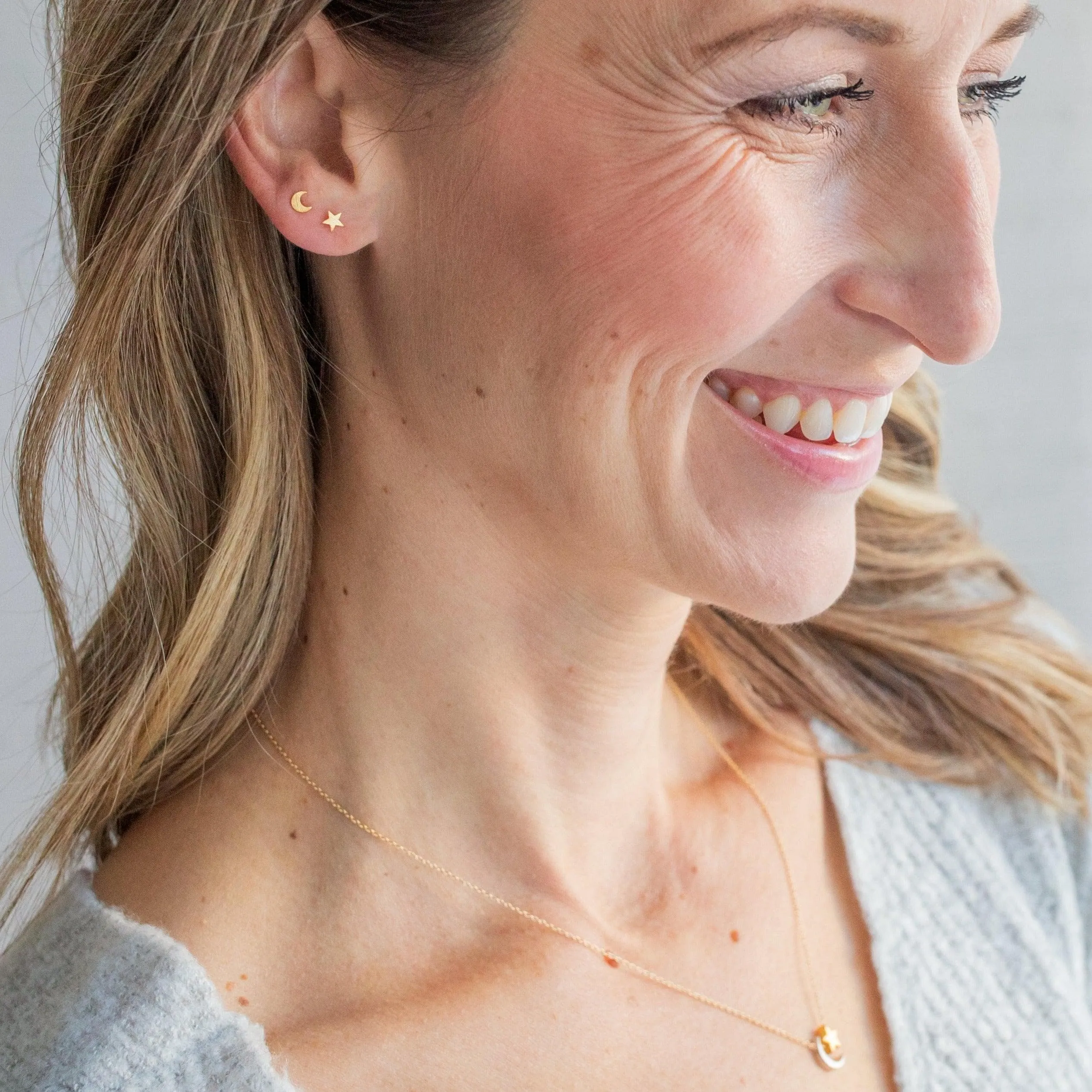 Moon & Star Earrings   Necklace Set