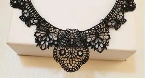 Moon Retro Black Hollow Crystal Gem Ethnic Alloy Collar Choker Statement Necklaces 2015 Vintage Jewelry Women N270