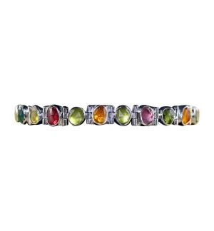 Multicolor Tourmaline Bracelet in Sterling Silver