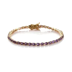 Natural Amethyst 925 Sterling Silver Tennis Bracelet Jewelry