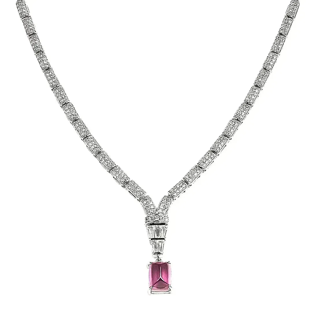 Natural Amethyst Art Deco Necklace