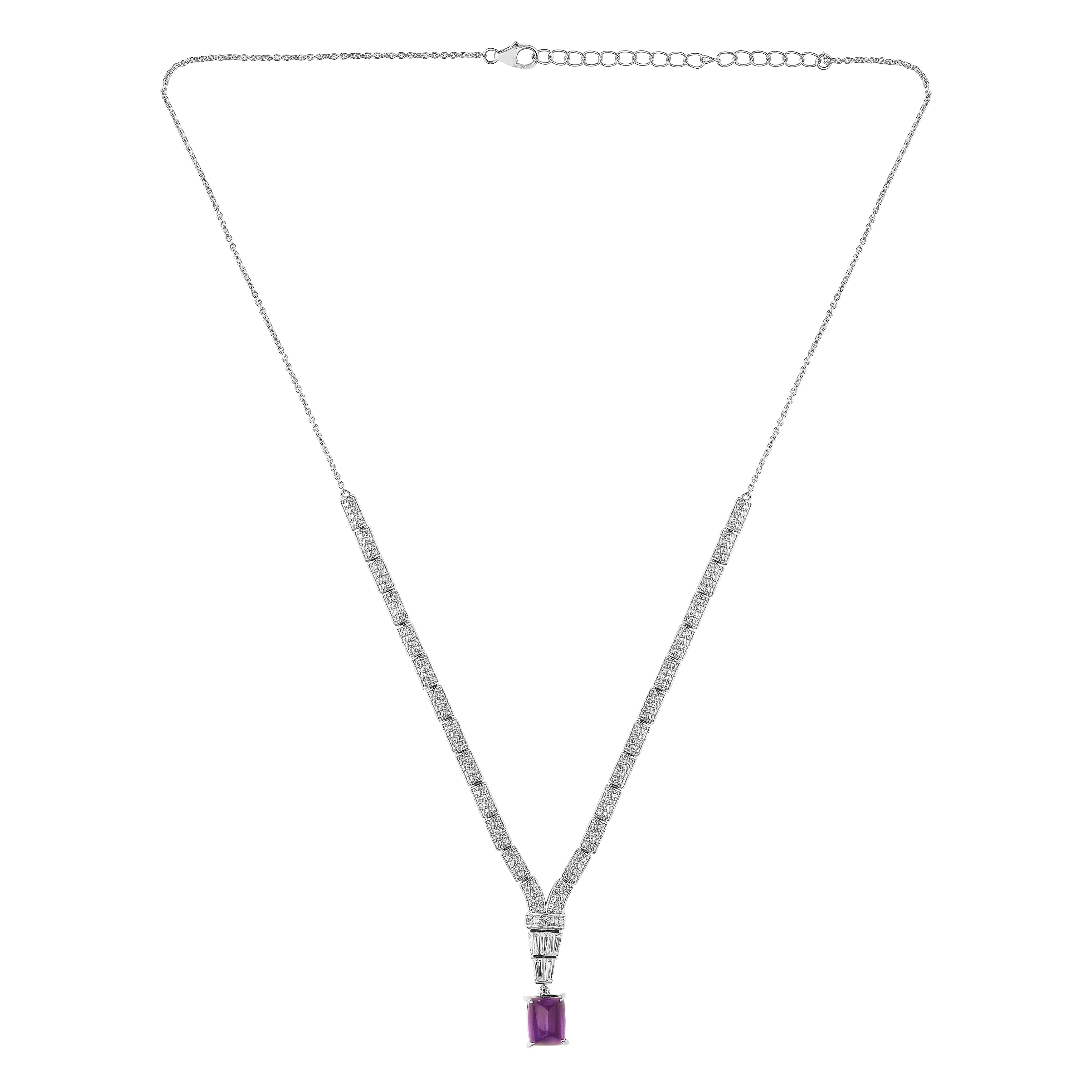 Natural Amethyst Art Deco Necklace