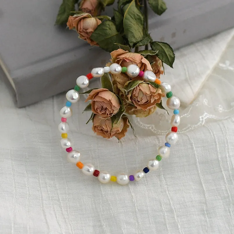 Natural freshwater pearl bracelet Gold Wedding Women Jewlery
